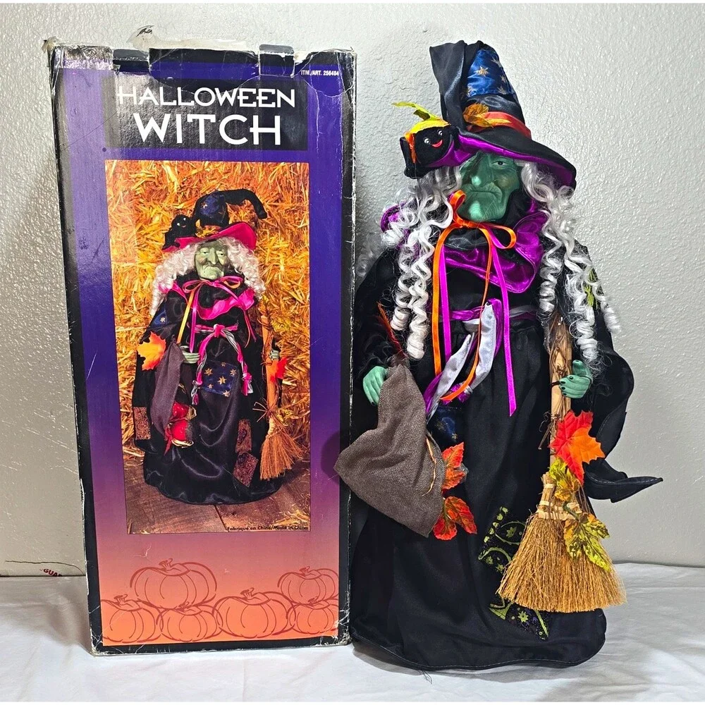 Vintage Halloween Witch Porcelain Doll 18